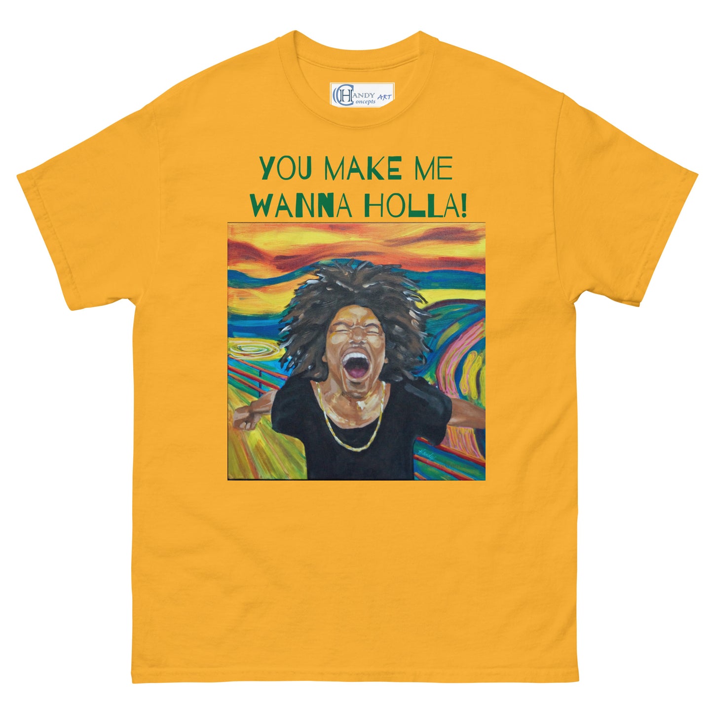 Men's classic tee - "Holla" (brights)