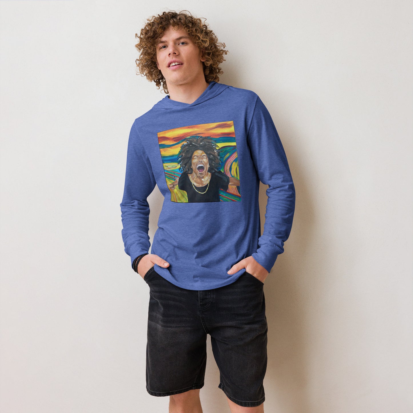 Hooded long-sleeve tee - "Holla"