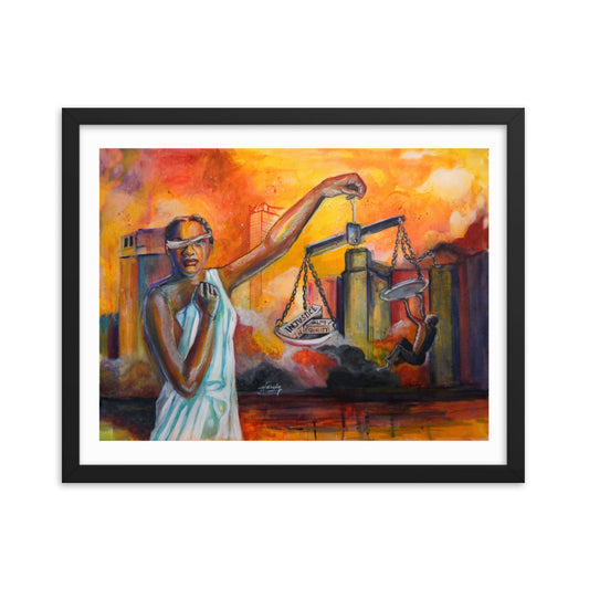 Lady Justice Weeps - Framed poster