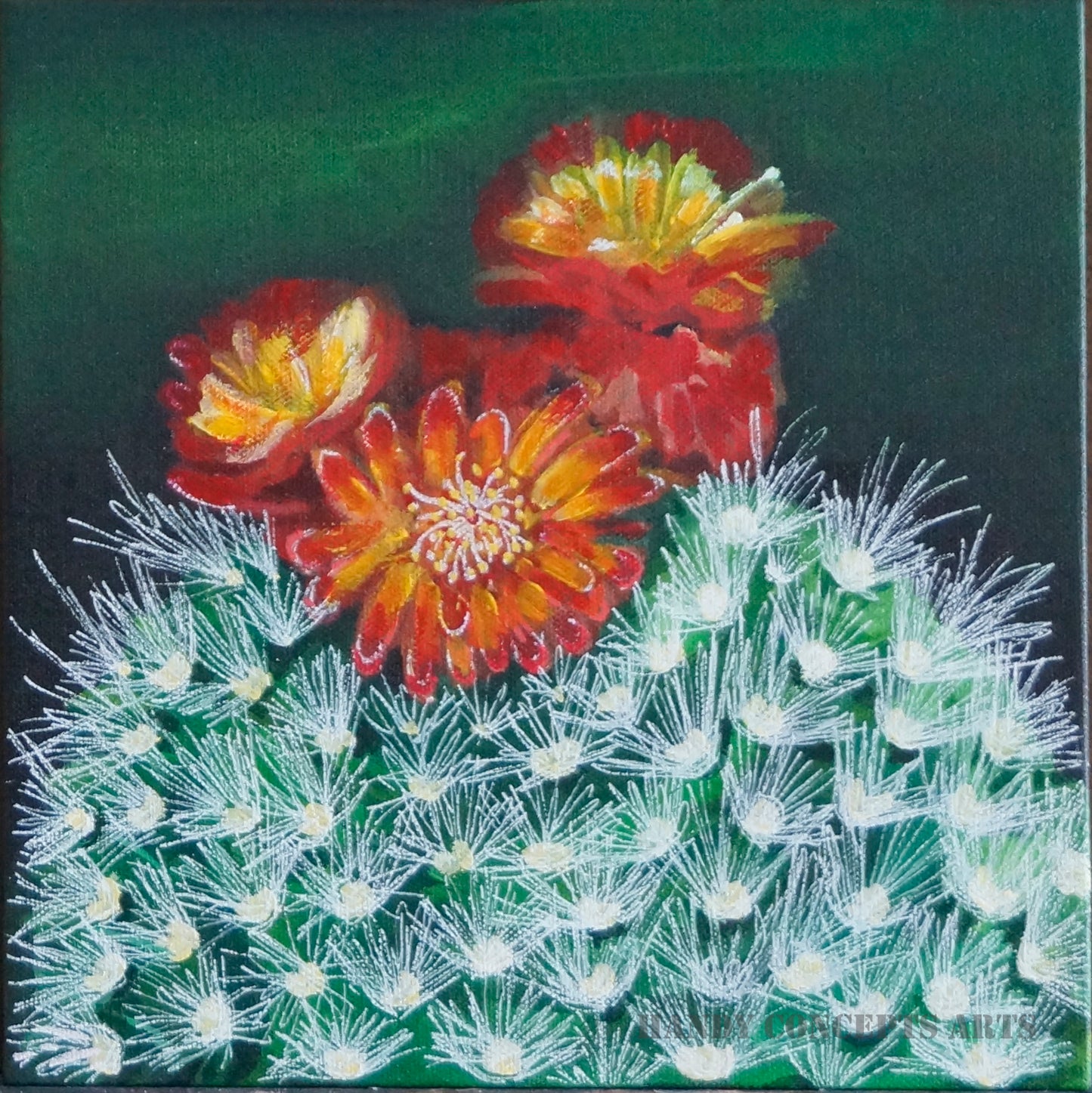 Flowering Cactus Bowl, painting