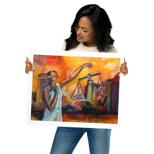 Lady Justice Weeps - unframed Poster